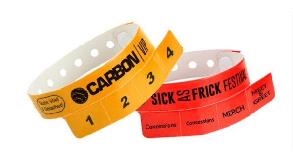 Custom Printed Vinyl Tabbed Wristbands